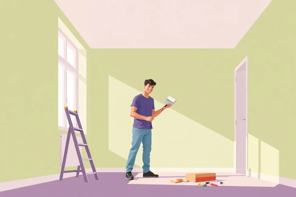 Intérieur rénové après travaux de peinture à Melun
